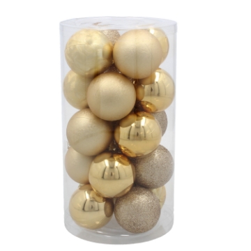 Chomik Набор из 20 елочных шаров в тубе 5 см, красный / золотой / серебряный, GIF3801 - Home Club