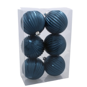 Chomik Набор из 6 елочных игрушек, 10 см, темно-синий / бежево-золотой, GIF3894 - Home Club