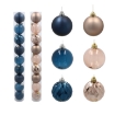Chomik Набор из 9 елочных шаров в тубе 6 см, темно-синий / бежево-золотой, GIF3931 - Home Club