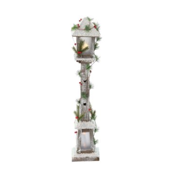 Chomik Праздничный Деревянный Фонарь С Led-Подсветкой 16 x 16 x 85 См, DEL5225 - Home Club