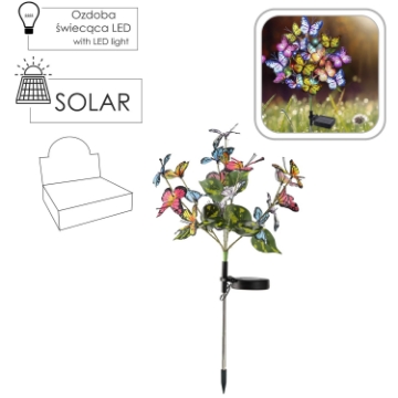 Chomik Солнечная лампа H 68 см Бабочки 49 светодиодов Теплый белый свет, SOL4675 - Home Club