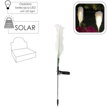 Chomik Солнечная лампа H 70 см, пампасная трава, 10 светодиодов, теплый белый свет, SOL4736 - Home Club