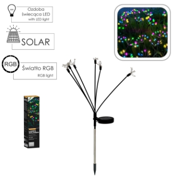 Chomik Солнечная лампа H 70 см Фейерверки 60 светодиодов, многоцветная, SOL4767 - Home Club