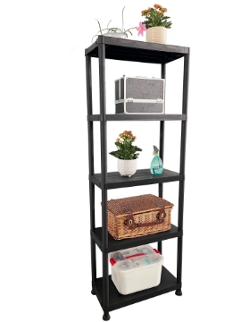 Chomik Пластиковый Стеллаж 5-Уровневой 61 x 31 x 171 См Грузоподъемность Полки: 25 Кг, PWI0463 - Home Club