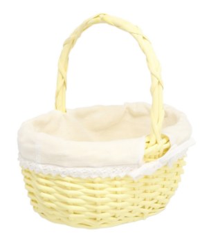Chomik Кошик З Ротангу 27 x 21 x 12/28 См З Рукояткою І Матеріалом - Жовтий, DIR6971 - Home Club