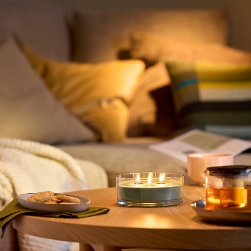 ИКЕА Ароматическая свеча в стеклянном стакане LOTSFÅGEL, 106.083.47 - Home Club