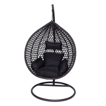 Chomik Висячее Кресло Черное, Подушка - Черная, Рама - Черная 107 x 68 x 120 См, FAT4828 - Home Club