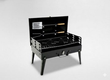 BBQ Meeting Складний Туристичний Гриль Чемодан З Виделками та Лопаткою 43 x 26,5 x 46,5 См, BBQ4841 - Home Club