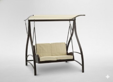 Garden Line Садовая качель из техноротанга 166 x 130 x 170 см, коричневая, премиум-класс, KRE3132 - Home Club