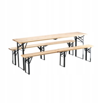 Chomik Набор Для Пиров - Стол 220 x 50 x 77 см + 2 Скамьи 220 x 25 x 47 см - Складной, MEB2829 - Home Club