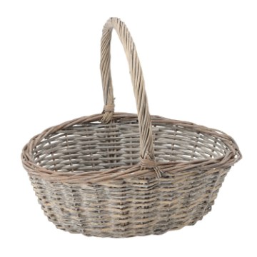 Chomik Кошик З Ротангу 43 x 35 x 18 x 15/40 См З Рукояткою - Світло-Сірий, DIR01_8222 - Home Club