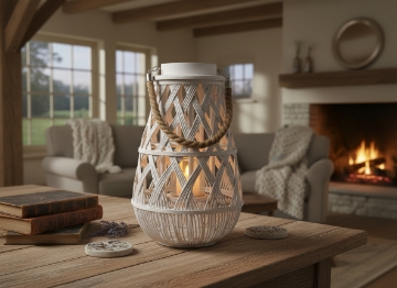 Chomik Ліхтар 24 x 55 См З Скляним Вкладенням - Білий, ILS3100 - Home Club