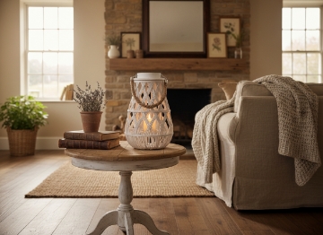 Chomik Ліхтар 27 x 42 См З Скляним Вкладеним - Білий, ILS3117 - Home Club