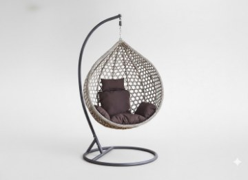 Garden Line Подвесное кресло, размер L, серый, подушка серая, рама темно-серая, FAT0216 - Home Club