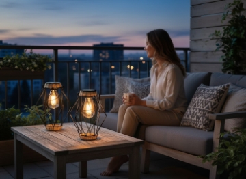 Chomik Солнечный фонарь, металлический, черный, 22 см, светодиодный, LAP5917 - Home Club