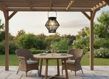 Chomik Солнечный фонарь, металлический, черный, 19 см, светодиодный, LAP5955 - Home Club