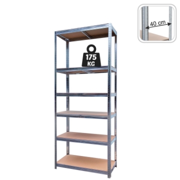 Chomik 6-Уровенная Стеллаж 180 x 90 x 40 см, Грузоподъемность Полки: 175 кг, GWI2172 - Home Club