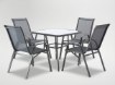 Garden Line Набор садовой мебели — 4 стула + квадратный столик — серый, TIH3384 - Home Club
