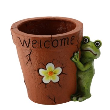 Chomik Садовый Вазон - С Лягушкой И Цветком «Welcome» 37 x 30 x 31 См, GOT7317 - Home Club