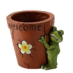 Chomik Садова Горщик - З Жабою І Квітком "Welcome" 37 x 30 x 31 См, GOT7317 - Home Club, зображення 2