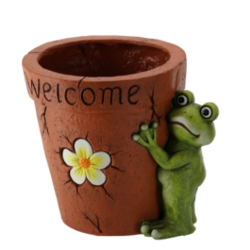 Chomik Садова Горщик - З Жабою І Квітком "Welcome" 37 x 30 x 31 См, GOT7317 - Home Club