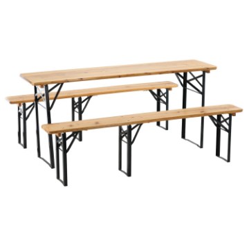 Garden Line Банкетний Набір - Стіл 177 x 46 x 77 см + 2 Лавки 177 x 23 x 47 см, MEB2745 - Home Club