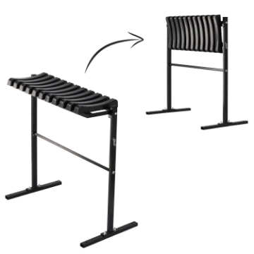Garden Line Складная скамейка, длина 68 см, с подставкой - черная, MEB8282 - Home Club