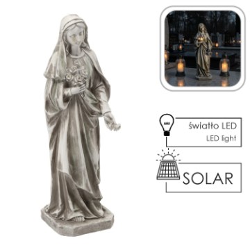 Chomik Фигура Св. Марии С Букетом Led - Бежевая 16,5 X 17 X 51 См, DED8738 - Home Club