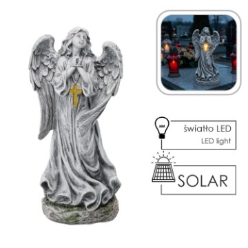 Chomik Фігура Ангела З Хрестом Led 24 X 17,5 X 50,5 См, DED8820 - Home Club