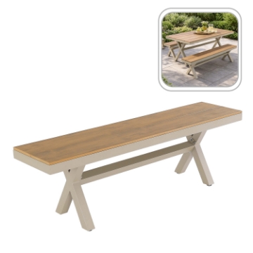 Chomik Алюминиевая садовая скамейка, бежевая, 150 x 36 x 47 см, ATO0371 - Home Club