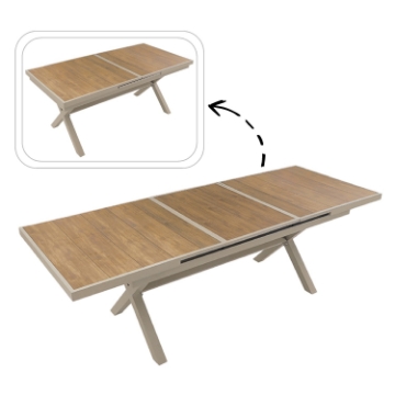 Chomik Алюминиевый садовый стол, бежевый, 180/240 x 90 x 76 см, раскладной, ATO0388 - Home Club