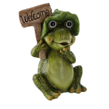 Chomik Садовая Фигура - Сидящая Лягушка «Welcome» 25 x 18 x 36,5 См, GOT7201 - Home Club