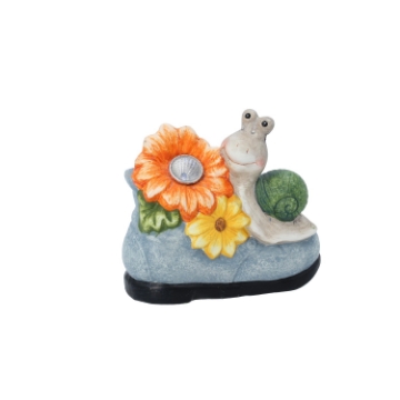 Chomik Садова Фігура - Равлик З Квіткою 16 x 9 x 14,5 См Led, GOT7843 - Home Club