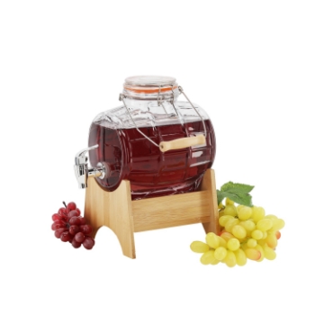 Chomik 3-литровый кувшин на бамбуковой подставке с краном, ручкой и механической защелкой, ZIX1746 - Home Club