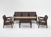 Chomik Комплект садовой мебели коричневого цвета «Santana» (2 кресла, скамейка на 3 человека), KAS0867/1 - Home Club