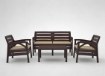 Chomik Комплект садовой мебели коричневого цвета «Santana» (2 кресла, скамейка на 2 человека), KAS0868/1 - Home Club