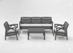 Chomik Комплект садовой мебели цвета антрацит «Santana» (2 кресла, скамейка на 3 человека), KAS0867/3 - Home Club