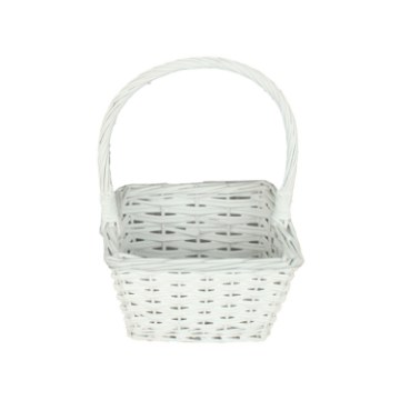 Chomik Плетеная корзина 24 x 24 x 14/35 см с ручкой - белая, ILS02_8413 - Home Club