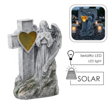 Chomik Фігура Ангел з хрестом Led 22,5 X 12 X 34 см, DED8790 - Home Club