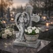 Chomik Фігура Ангела, Що Стоїть З Хрестом І Горщиком 21,5 X 14 X 35,5 См, DED8813 - Home Club, зображення 2