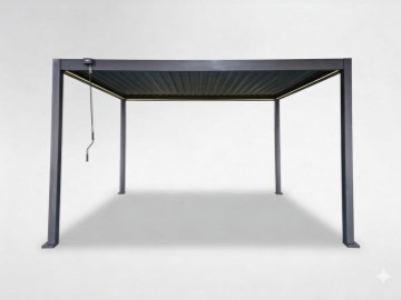 Garden Line Алюмінієва садова пергола, сіра, Led, 3 x 4 x 2,5 м, GOL0562 - Home Club