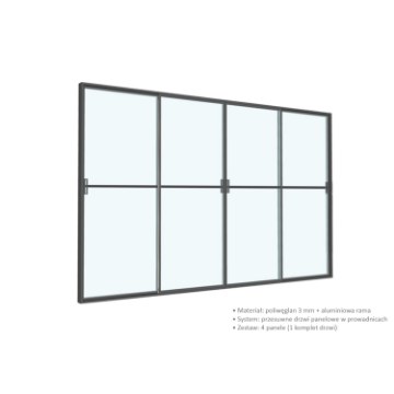 Chomik Сдвижные двери из поликарбоната для алюминиевой перголы, серые, 3 м, GOL0609 - Home Club