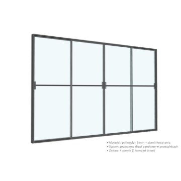 Chomik Сдвижные двери из поликарбоната для алюминиевой перголы, серые, 4 м, GOL0616 - Home Club