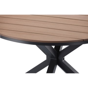 Chomik Алюмінієвий круглий стіл з стільницею Polywood 111,5 x 73 см темно-сірий, RIT6273 - Home Club