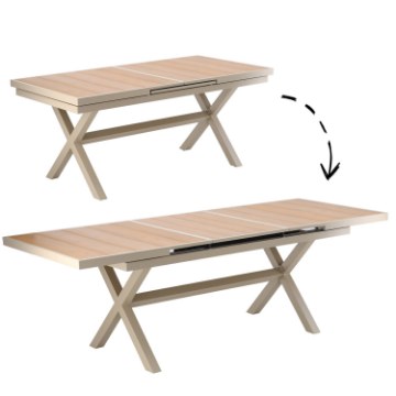 Chomik Алюминиевый садовый стол, бежевый, 180/240 x 90 x 76 см, раскладной, ATO0388 - Home Club