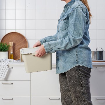 ИКЕА Пластиковый контейнер с крышкой TRÖSKNING, 206.101.75 - Home Club