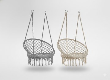 Garden Line Подвесное кресло - «Аистиное гнездо» 80 x 60 x 120 см, бежево-серый цвет, HAM2696 - Home Club