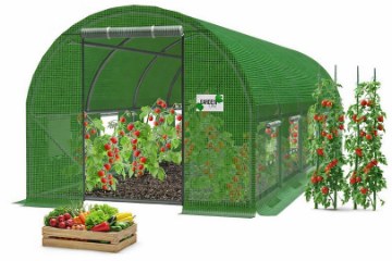 Garden Line 5-секционный садовый пленковый туннель, зеленый, 8 x 3 x 2 м, TUN5620 - Home Club