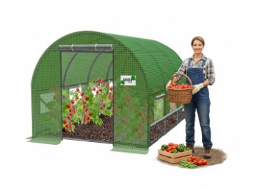Garden Line 3-секционный садовый туннель из пленки, 3 x 2 x 2 м, зеленый, с возможностью дополнительной вентиляции, TUN3910 - Home Club