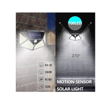 Garden Line Солярна Лампа 13,5 x 5,5 x 9,7 См Настінний Світильник З Датчиком Руху 100 Led Холодний Білий, SOL6124 - Home Club